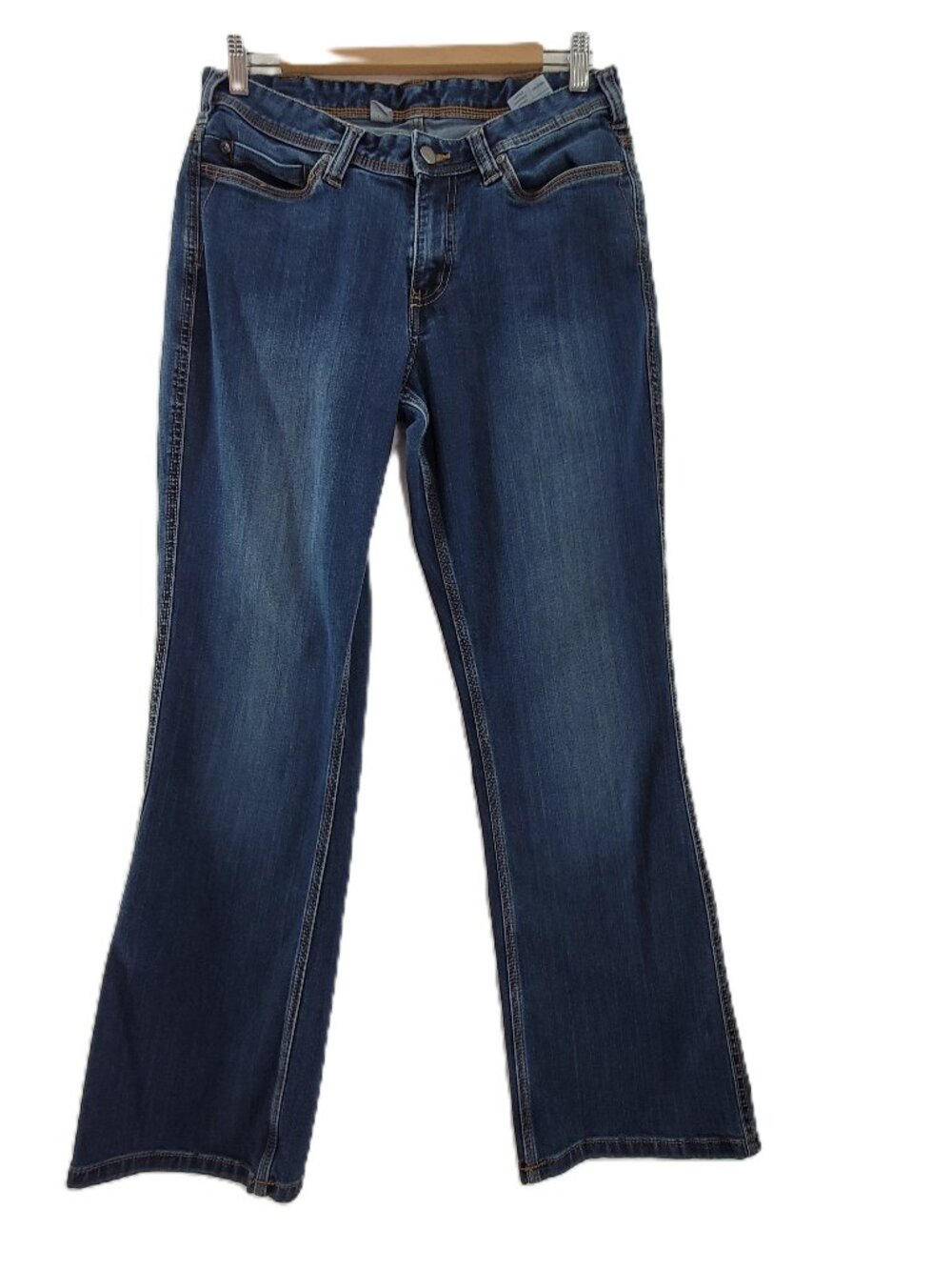 Vintage Carhartt Jeans Women's 8 Blue Thick Gold Stitch Stretch Bootcut Western